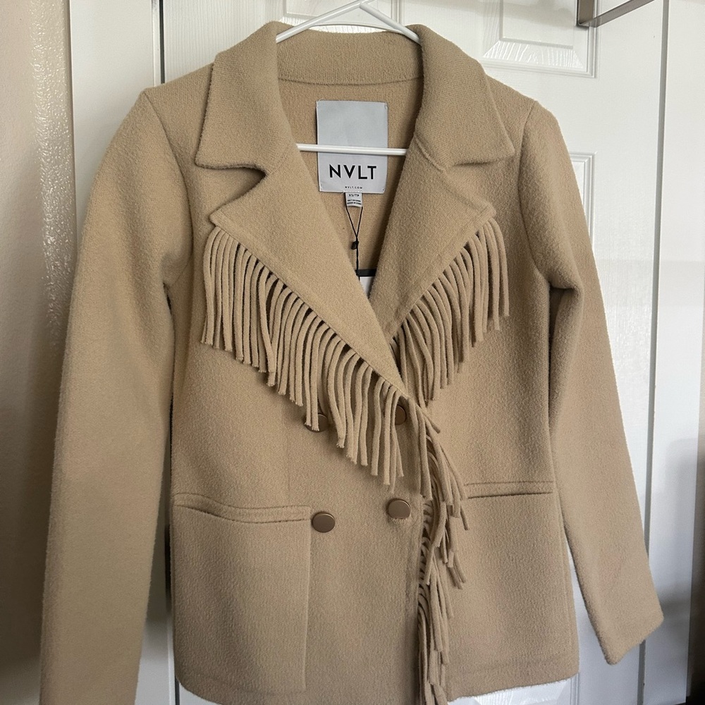 NVLT Beige Fringe Women's Blazer - Picture 4 of 8